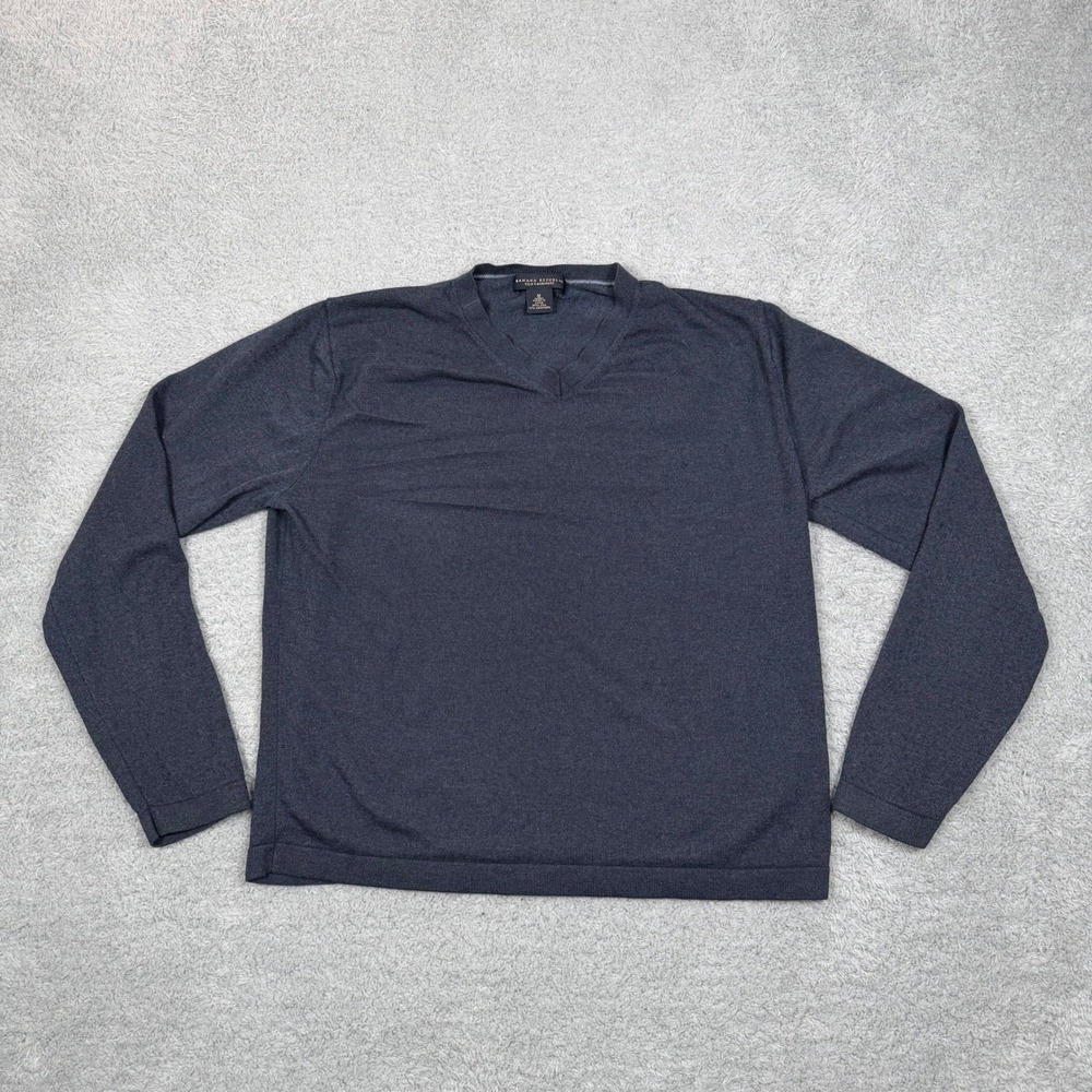 Banana Republic Mens Silk Cashmere V-Neck Sweater Navy Blue Size M Soft Luxury